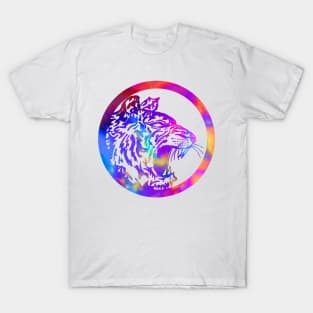 Rainbow Circle Tiger Head T-Shirt